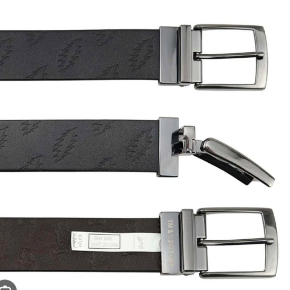 Section119 Grateful Dead Reversible Leather Belt Brown/Bears Blk/Bolts Sz 28